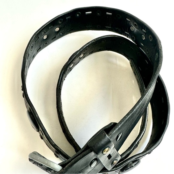 Harley-Davidson Skull Black Belt with Grommets 34 - Picture 5 of 13